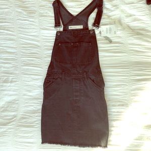 ASOS Denim Overall Dress in Washed Black
